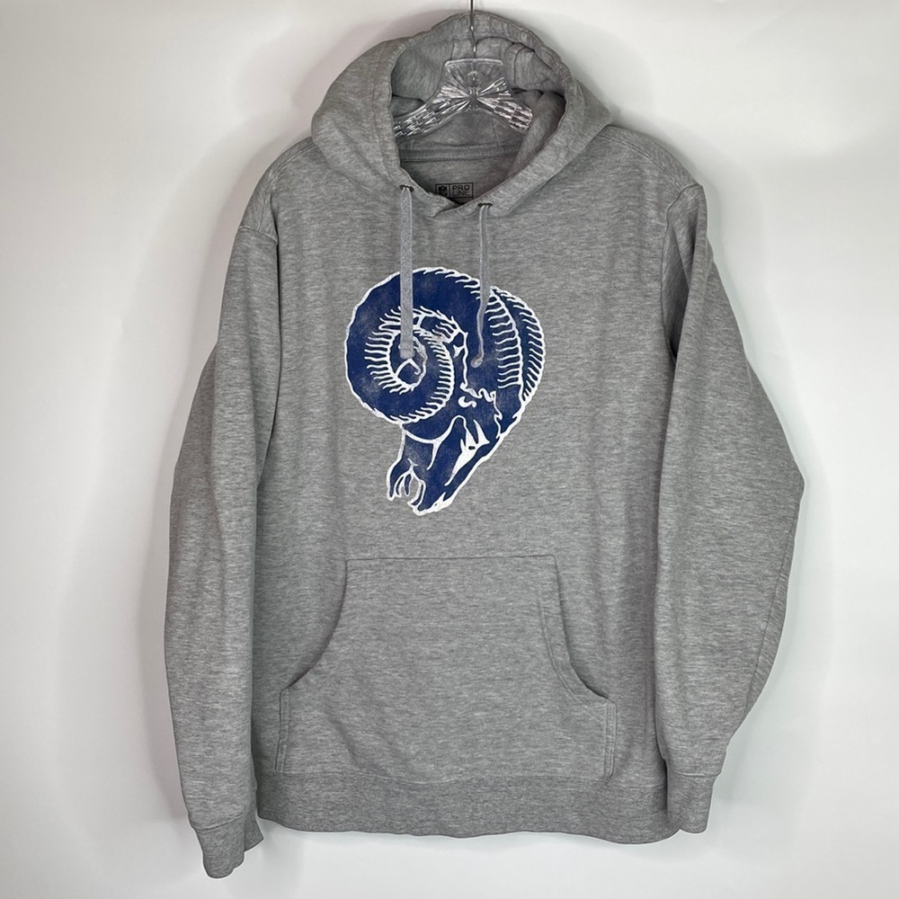 Fanatics NFL Pro Line Rams Grey Hooded Sweatshirt Medium